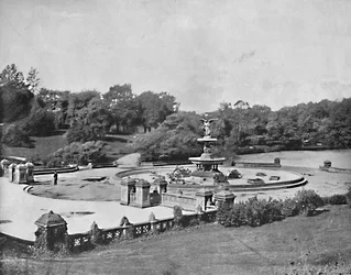 Bethesda Fountain, Central Park, New York, c1897.
