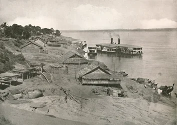 Bhamo - Irrawaddy Flotilla Mail Steamer vid Ghat, 1900.