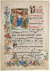 Bifolium från ett Gradual, sent 1400-tal.
