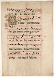 Bifolium med Foliated Initial C, från en Gradual, andra hälften av 1400-talet.