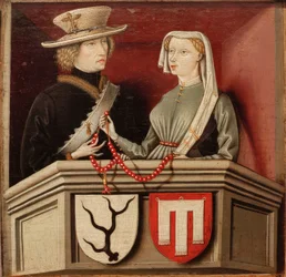 Porträtt av det gifta paret Wilhelm IV greve Schenk von Schenkens