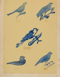 Fågeldekorationer på stengods, 19351942.