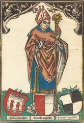 Biskop av Augsburg med tre vapen, ca. 1485.
