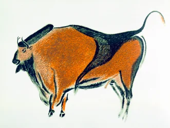 Bison, kopia av en paleolitisk grottmålning i Altamira, norra Spanien, 1913