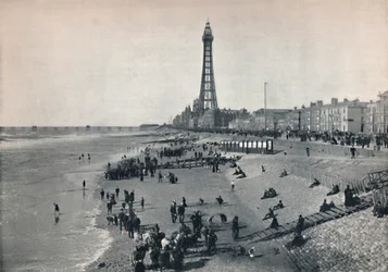 Blackpool - View of the Front, Showing the Tower, 1895