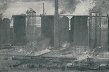 Masugnar vid Bell Bros. Iron Works, Middlesborough, 1910