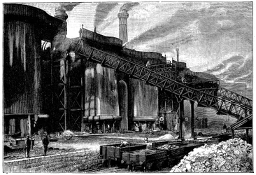 Masugnar, Barrow Hematite Iron and Steel Company, Barrow in Furness, Cumbria, 1890