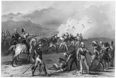 Blåser upproriska Sepoys från kanonerna, 1857, c1860