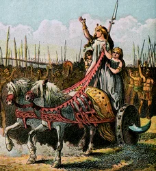Boadicea och hennes armé, c1850