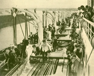 Båtövning ombord på Aquitania., c1930.