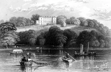 Båtliv på Themsen nära Henley, Oxfordshire, 1830