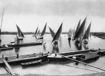 Båtar på Nilen, Kairo, Egypten, c1920-talet