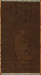 Bodhidharma korsar Yangzi på en vass, 1400-talet.