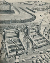 Att bombardera ett fort i Saxon Times, c1934
