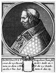 Bonifatius V, påven av den katolska kyrkan