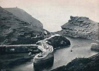 Boscastle - Utsikt över hamnen, 1895