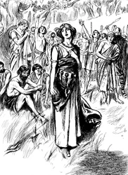Boudicca Boadicea Första århundradets brittiska drottning av Iceni, samlar sina trupper, c1900