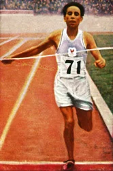 Boughera El Ouafi vann maraton för Frankrike 1928.