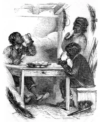 Skorstensfejare som äter sin kvällsmåltid, 1861