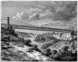 Bro över Niagara, Kanada, 1800-talet