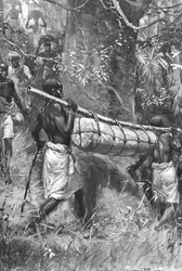 Att föra David Livingstones kropp ner till kusten, Afrika, 1873