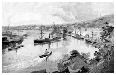 Brisbane från Bowen Terrace, 1886
