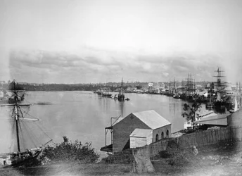Brisbane River, sydöstra Queensland, Australien, 1870-1880