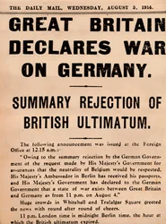 Storbritannien förklarar krig mot Tyskland, 1914-1935