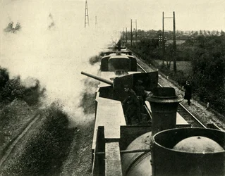 Brittiska flottans pansartåg, första världskriget, 1914, c1920.