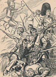 Brittiska soldater i slaget vid Waterloo, c1907