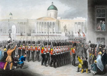 Brittiska soldater på väg till Krimkriget, rysk-turkiska kriget 1853-1856, omkring 1860