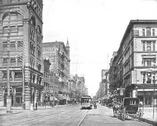 Broadway, norr om Chestnut Street, St. Louis, Missouri, USA, c1900.