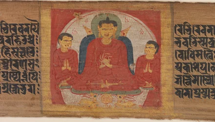 Buddha med sina händer upphöjda i Dharmacakra Mudra..., ca. 1090.