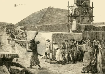Bygga en pyramid, 1890.