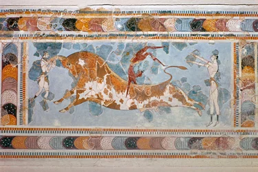 Tjurhoppande fresk från Knossos