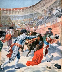 Tjurfäktning i Madrid, Spanien, 1894