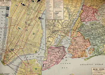Business Center i New York vid Seaward End av Manhattan med omnejd, c1930-talet