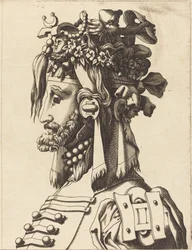 Byst av en man i en extravagant kostym, 15601600.