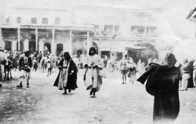 Livligt torg i Mosul, Mesopotamien, 1918
