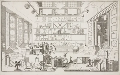 Cabinet de Geometrie de Mr LE CLERC - Forskningscentra The Physical Laboratory of Academie des Sciences, Paris, c 1700