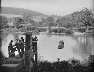 Cable Ferry, nära La Colle, Penn, c1897.