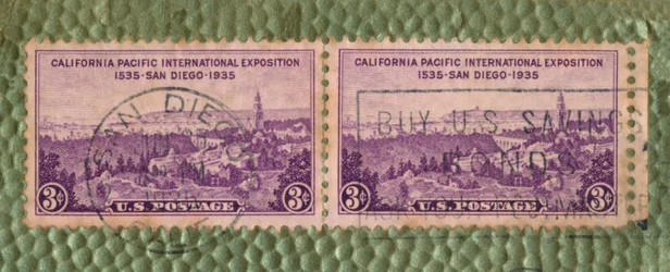 California Pacific internationella utställning - amerikanskt frimärke, cirka 1935