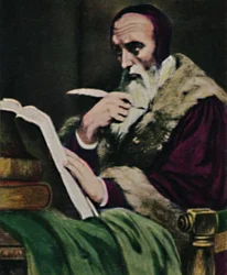 Calvin 1509-1564. - Målning av Scheffer, 1934.