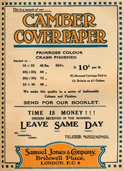 Camber Coverpaper - Samuel Jones & Company-annons, 1919