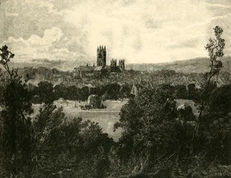 Canterbury Cathedral, från nordost, 1890.