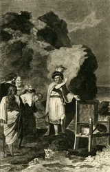 Knut tillrättavisar sina hovmän, 1700-1800-talet.