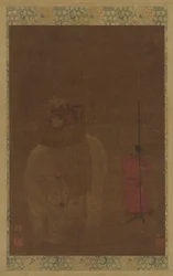 Kaparisonerad elefant och skötare, Mingdynastin, 1500-1600-talet.