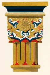 Columns huvudstad, Court of Fishpond, 1907.