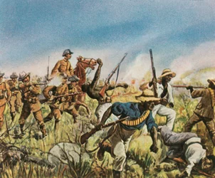 Kapten Franke kämpar mot Hereros, 1904, 1936.