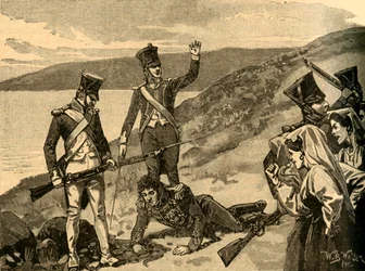 Tillfångatagandet av den franske marskalken Joachim Murat, Kalabrien, Italien, 1815 c1890.